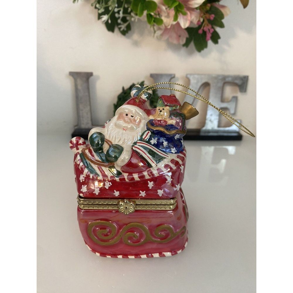 Mr. Christmas Musical Christmas Box‎ Ornament Plays Jingle Bells 4 3/4" Vintage